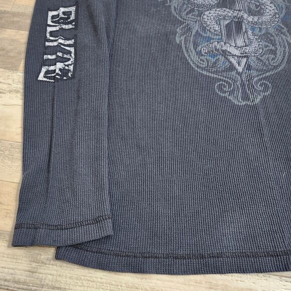 VTG Y2K MMA Elite Thermal Long Sleeve Shirt Men's XL Snake Cross Graphic Grunge - Picture 6 of 9